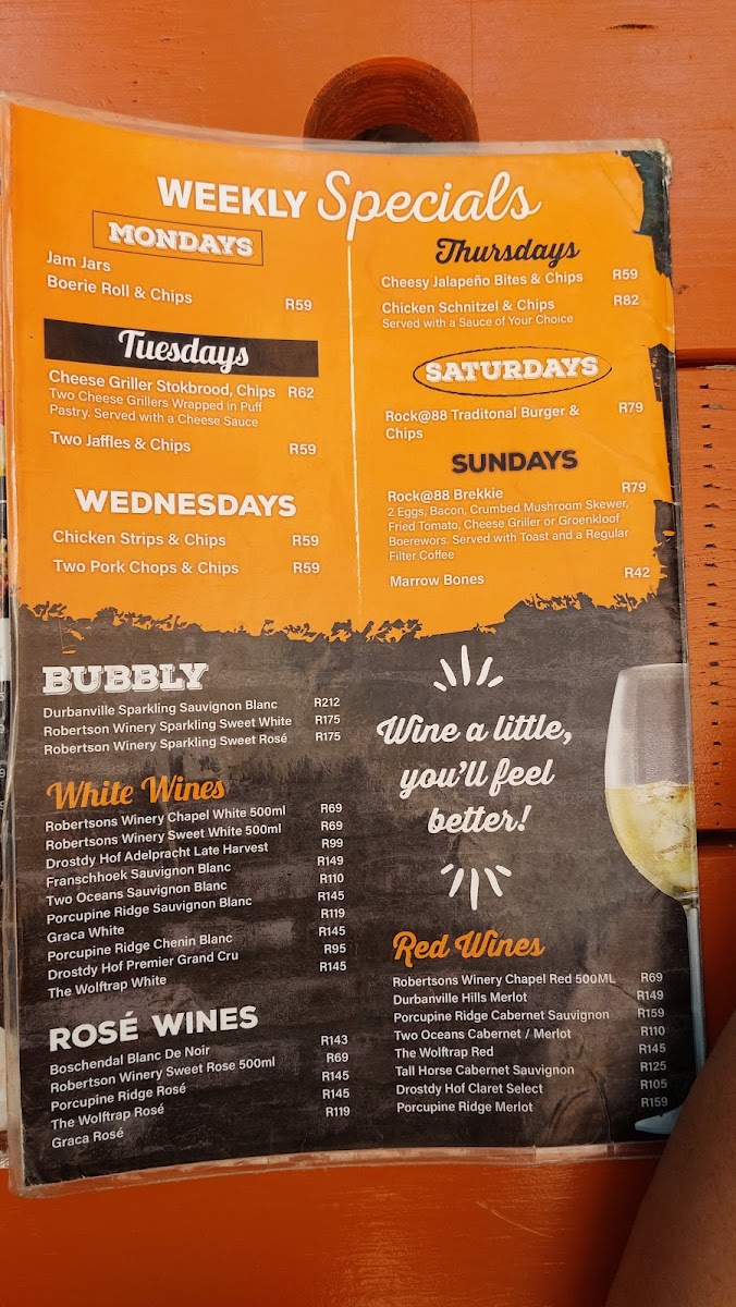 Menu Rock@88 Moreleta-2